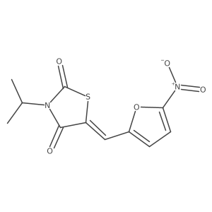 (5Z)-5-[(5-nitrofuran-2-yl)methylidene]-3-propan-2-yl-1,3-thiazolidine-2,4-dione结构式