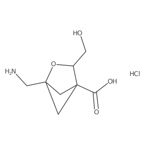 1-(Aminomethyl)-3-(hydroxymethyl)-2-oxabicyclo[2.1.1]hexane-4-carboxylic acid hydrochloride结构式