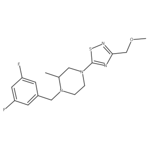 1-[(3,5-Difluorophenyl)methyl]-4-[3-(methoxymethyl)-1,2,4-thiadiazol-5-yl]-2-methylpiperazine Structure