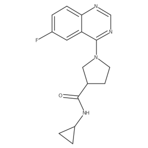 N-cyclopropyl-1-(6-fluoroquinazolin-4-yl)pyrrolidine-3-carboxamide结构式
