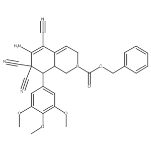 benzyl 6-amino-5,7,7-tricyano-8-(3,4,5-trimethoxyphenyl)-3,7,8,8a-tetrahydro-2(1H)-isoquinolinecarboxylate结构式