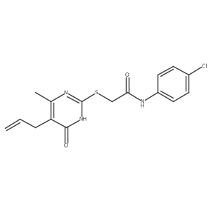 N-(4-chlorophenyl)-2-{[4-hydroxy-6-methyl-5-(prop-2-en-1-yl)pyrimidin-2-yl]sulfanyl}acetamide结构式