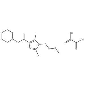 1-(1-(2-methoxyethyl)-2,5-dimethyl-1H-pyrrol-3-yl)-2-(piperidin-1-yl)ethanone oxalate结构式