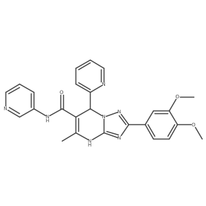 2-(3,4-dimethoxyphenyl)-5-methyl-7-(pyridin-2-yl)-N-(pyridin-3-yl)-4,7-dihydro-[1,2,4]triazolo[1,5-a]pyrimidine-6-carboxamide结构式