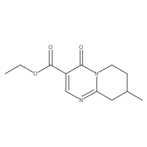 Ethyl 8-methyl-4-oxo-6,7,8,9-tetrahydropyrido[1,2-alpha]pyrimidine-3-carboxylate结构式