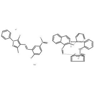 Cobaltate(2-), [2,4-dihydro-4-[(2-hydroxy-5-nitrophenyl)azo]-5-methyl-2-phenyl-3H-pyrazol-3-onato(2-)][2-[[[4-hydroxy-3-[[2-(phenylamino)-1-naphthalenyl]azo]phenyl]sulfonyl]amino]benzoato(3-)]-, sodium hydrogen Structure