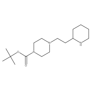 Tert-butyl 4-[2-(piperidin-2-yl)ethyl]piperazine-1-carboxylate结构式