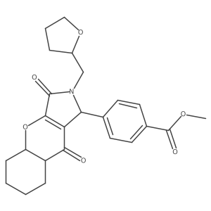 methyl 4-[3,9-dioxo-2-(oxolan-2-ylmethyl)-4a,5,6,7,8,8a-hexahydro-1H-chromeno[2,3-c]pyrrol-1-yl]benzoate结构式