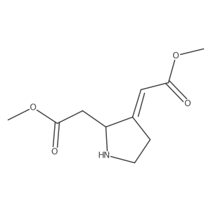 Methyl (3Z)-3-(2-methoxy-2-oxoethylidene)-2-pyrrolidineacetate结构式