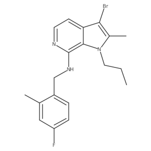 1h-Pyrrolo[2,3-c]pyridin-7-amine,3-bromo-n-[(4-fluoro-2-methylphenyl)methyl]-2-methyl-1-propyl- Structure