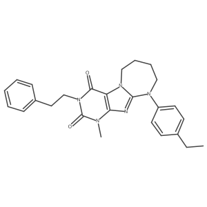 10-(4-ethylphenyl)-1-methyl-3-phenethyl-7,8,9,10-tetrahydro-1H-[1,3]diazepino[2,1-f]purine-2,4(3H,6H)-dione结构式
