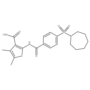 2-[4-(Azepane-1-sulfonyl)benzamido]-4,5-dimethylthiophene-3-carboxamide Structure