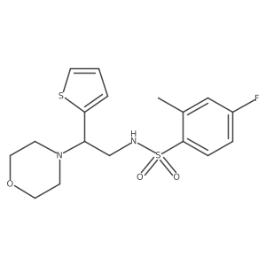 4-fluoro-2-methyl-N-(2-morpholino-2-(thiophen-2-yl)ethyl)benzenesulfonamide结构式