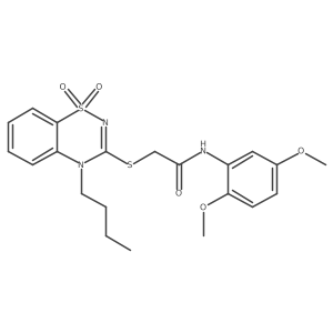 2-((4-butyl-1,1-dioxido-4H-benzo[e][1,2,4]thiadiazin-3-yl)thio)-N-(2,5-dimethoxyphenyl)acetamide Structure