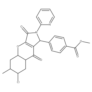methyl 4-(7-chloro-6-methyl-3,9-dioxo-2-pyridin-2-yl-4a,5,6,7,8,8a-hexahydro-1H-chromeno[2,3-c]pyrrol-1-yl)benzoate结构式