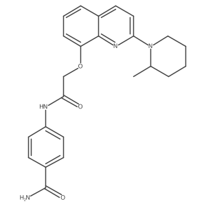 4-(2-((2-(2-Methylpiperidin-1-yl)quinolin-8-yl)oxy)acetamido)benzamide Structure
