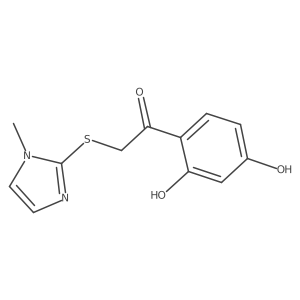 1-(2,4-Dihydroxyphenyl)-2-((1-methyl-1h-imidazol-2-yl)thio)ethan-1-one结构式