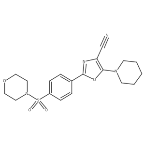 2-(4-(Morpholinosulfonyl)phenyl)-5-(piperidin-1-yl)oxazole-4-carbonitrile Structure