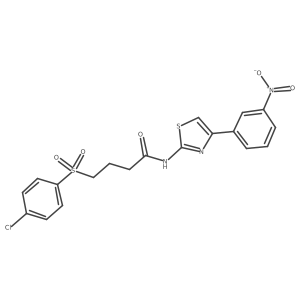 4-((4-chlorophenyl)sulfonyl)-N-(4-(3-nitrophenyl)thiazol-2-yl)butanamide结构式