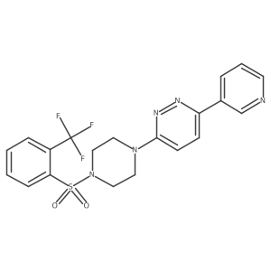 3-(Pyridin-3-yl)-6-{4-[2-(trifluoromethyl)benzenesulfonyl]piperazin-1-yl}pyridazine结构式