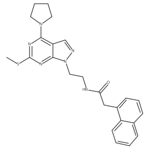 N-(2-(6-(methylthio)-4-(pyrrolidin-1-yl)-1H-pyrazolo[3,4-d]pyrimidin-1-yl)ethyl)-2-(naphthalen-1-yl)acetamide结构式