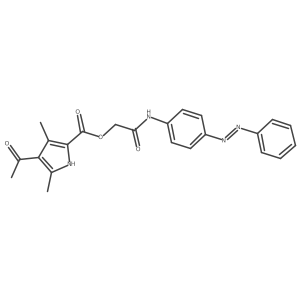 1H-Pyrrole-2-carboxylic acid, 4-acetyl-3,5-dimethyl-, 2-oxo-2-[[4-(2-phenyldiazenyl)phenyl]amino]ethyl ester结构式