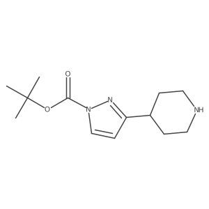 tert-butyl 3-(piperidin-4-yl)-1H-pyrazole-1-carboxylate结构式