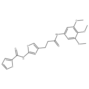 N-(4-(3-oxo-3-((3,4,5-trimethoxyphenyl)amino)propyl)thiazol-2-yl)thiophene-2-carboxamide结构式