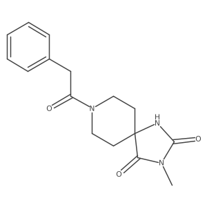 3-Methyl-8-(2-phenylacetyl)-1,3,8-triazaspiro[4.5]decane-2,4-dione结构式