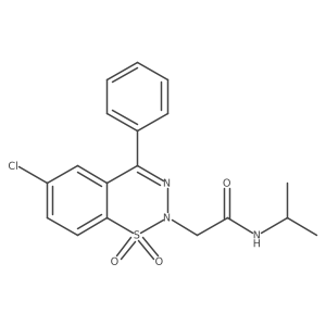 2-(6-chloro-1,1-dioxido-4-phenyl-2H-1,2,3-benzothiadiazin-2-yl)-N-isopropylacetamide结构式