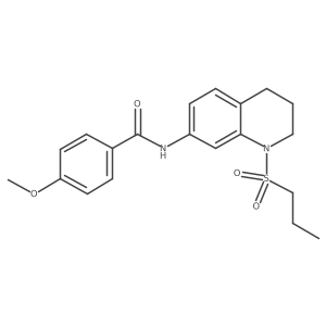 4-methoxy-N-[1-(propane-1-sulfonyl)-1,2,3,4-tetrahydroquinolin-7-yl]benzamide结构式