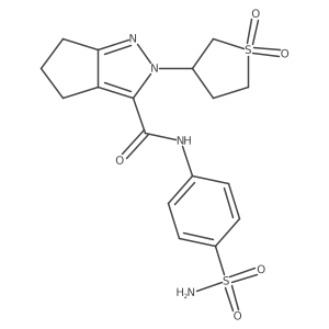 2-(1,1-dioxidotetrahydrothiophen-3-yl)-N-(4-sulfamoylphenyl)-2,4,5,6-tetrahydrocyclopenta[c]pyrazole-3-carboxamide Structure