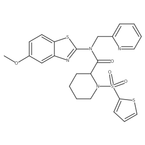 N-(5-methoxybenzo[d]thiazol-2-yl)-N-(pyridin-2-ylmethyl)-1-(thiophen-2-ylsulfonyl)piperidine-2-carboxamide Structure