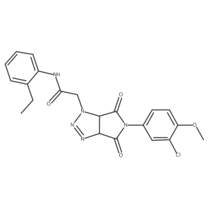 2-[5-(3-chloro-4-methoxyphenyl)-4,6-dioxo-4,5,6,6a-tetrahydropyrrolo[3,4-d][1,2,3]triazol-1(3aH)-yl]-N-(2-ethylphenyl)acetamide Structure