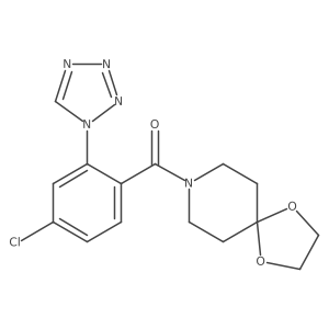 [4-chloro-2-(1H-tetrazol-1-yl)phenyl](1,4-dioxa-8-azaspiro[4.5]dec-8-yl)methanone Structure
