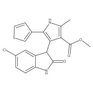 methyl 4-(5-chloro-2-oxo-2,3-dihydro-1H-indol-3-yl)-2-methyl-5-(3-thienyl)-1H-pyrrole-3-carboxylate Structure
