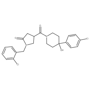 1-(2-Chlorobenzyl)-4-{[4-(4-chlorophenyl)-4-hydroxypiperidin-1-yl]carbonyl}pyrrolidin-2-one Structure