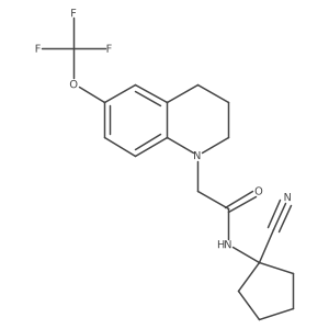 N#CC1(NC(=O)CN2CCCc3cc(OC(F)(F)F)ccc32)CCCC1结构式