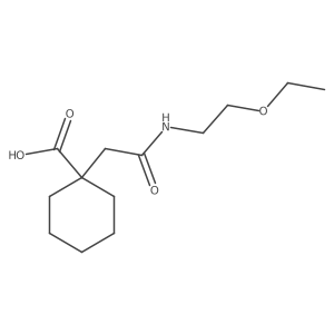 1-[2-[(2-Ethoxyethyl)amino]-2-oxoethyl]cyclohexanecarboxylic acid结构式