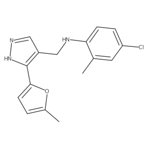 N-(4-Chloro-2-methylphenyl)-3-(5-methyl-2-furanyl)-1H-pyrazole-4-methanamine Structure