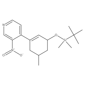 tert-butyl-dimethyl-[(1R,5R)-5-methyl-3-(3-nitropyridin-4-yl)cyclohex-2-en-1-yl]oxysilane结构式