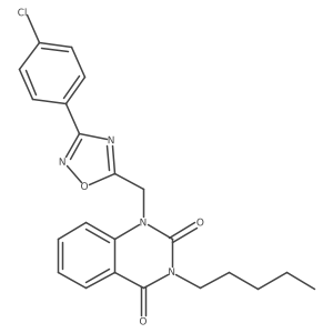 1-((3-(4-chlorophenyl)-1,2,4-oxadiazol-5-yl)methyl)-3-pentylquinazoline-2,4(1H,3H)-dione Structure