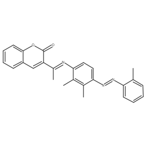 2H-1-Benzopyran-2-one, 3-[1-[[2,3-dimethyl-4-[2-(2-methylphenyl)diazenyl]phenyl]imino]ethyl]- Structure