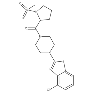 (4-(4-Chlorobenzo[d]thiazol-2-yl)piperazin-1-yl)(1-(methylsulfonyl)pyrrolidin-2-yl)methanone结构式
