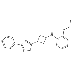 (2-(Ethylthio)phenyl)(3-(3-(pyridin-4-yl)-1,2,4-oxadiazol-5-yl)azetidin-1-yl)methanone结构式
