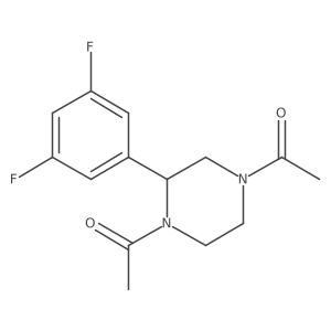1,4-Diacetyl-2-(3,5-difluorophenyl)piperazine Structure