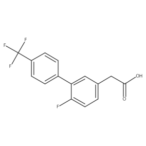 2-(6-Fluoro-4'-(trifluoromethyl)-[1,1'-biphenyl]-3-yl)acetic acid结构式