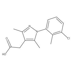2-(1-(3-Chloro-2-methylphenyl)-3,5-dimethyl-1H-pyrazol-4-yl)acetic acid Structure