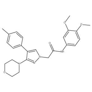 N-(3,4-dimethoxyphenyl)-2-(3-morpholino-4-(p-tolyl)-1H-pyrazol-1-yl)acetamide结构式