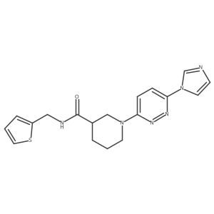 1-(6-(1H-imidazol-1-yl)pyridazin-3-yl)-N-(thiophen-2-ylmethyl)piperidine-3-carboxamide结构式
